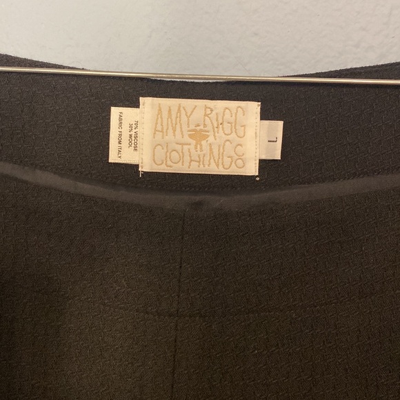 Amy Rigg Clothing Co Womens Size L Lagenlook Black Wool Blend Front Pleat Dress - Picture 3 of 8